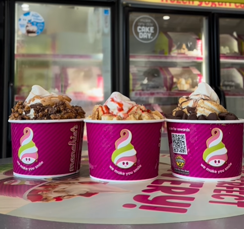 Image of Menchie's Frozen Yogurt, 3 frozen yogurt bowls