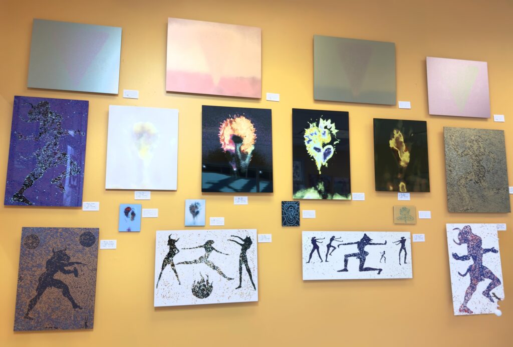 Image of gallery art wall at Arts Off Center