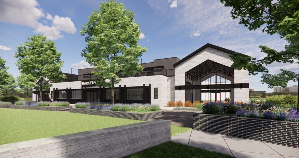 AI rendering of a potential mixed-use building