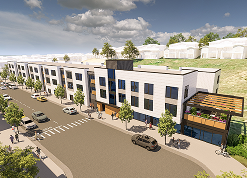 Rendering of apartment building